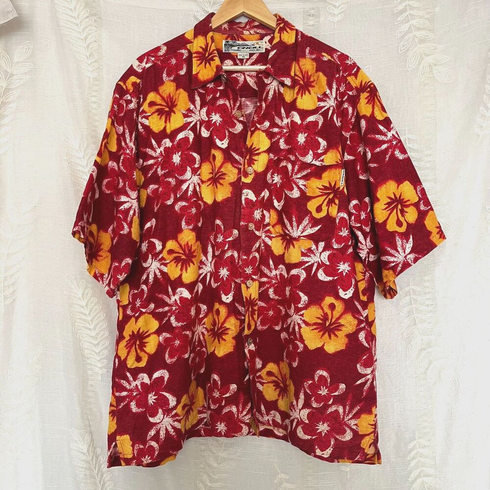 Vintage O'Neill Red and Yellow Aloha Camp Shirt